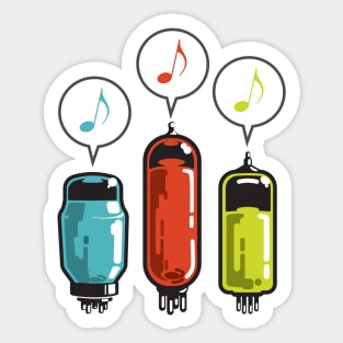 Fun happy stereo and amplifier vacuum tubes Sticker